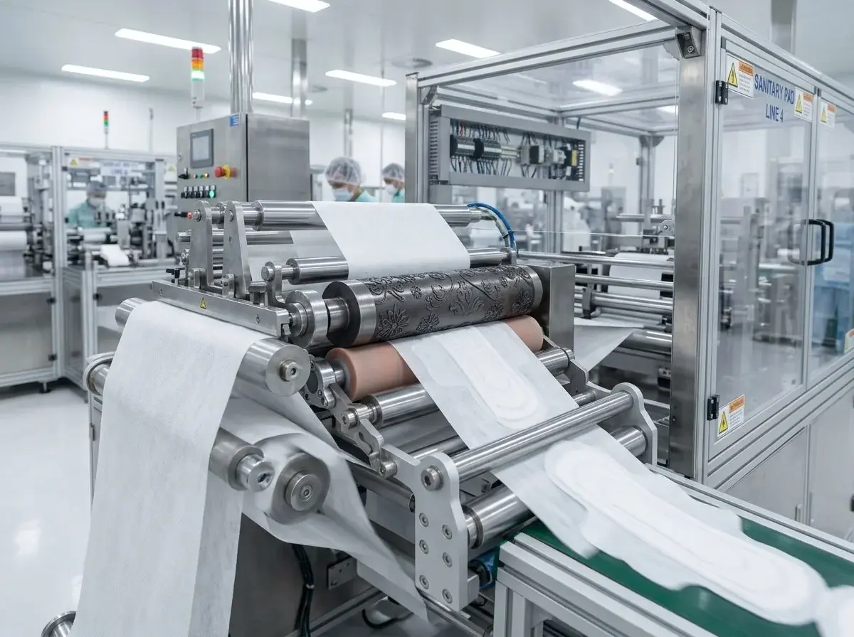 State of the art automated sanitary pad manufacturing machine